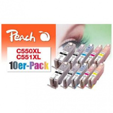 PEACH kompatibilní cartridge Canon PGI-550XL/CLI-551XL Combi pack(10) 8x13ml, 2xBlack, 2xCyan, 2xMagenta, 2xYellow, 2xBlack 2x23ml