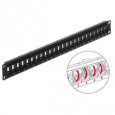 Delock 19” Keystone Patch Panel 24 Portů naklápěcích černý