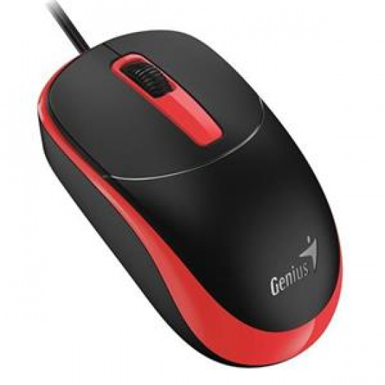 Genius DX-123 Myš, drátová, optická, 1200DPI, 3 tlačítka, USB, černo-červená