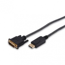 Ednet kabelový adaptér DisplayPort, DP samec na  DVI (24 + 1) samec, 2,0 m, Full HD, CE, bavlna, zlato, bl