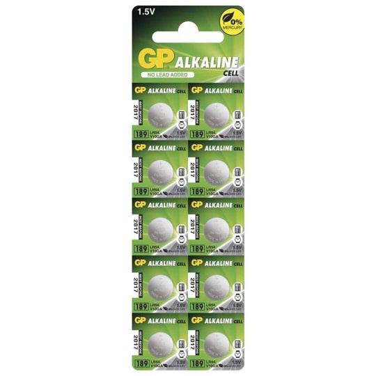 Baterie GP Alkaline Cell 189, knoflíková, 10ks