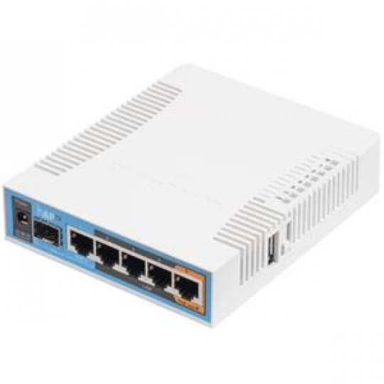 MikroTik RB962UiGS-5HacT2HnT, hAP ac, 5x LAN, 2.4+5Ghz, 802.11b/g/n/ac, ROSL4, USB, 1x SFP