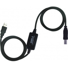 PremiumCord USB 2.0 repeater a propojovací kabel A/M-B/M 15m