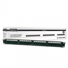 DIGITUS CAT 5e patch panel, nestíněný, 24 portů RJ45, 8P8C, LSA, 1U, do  stojanu, černý, 482x44x109