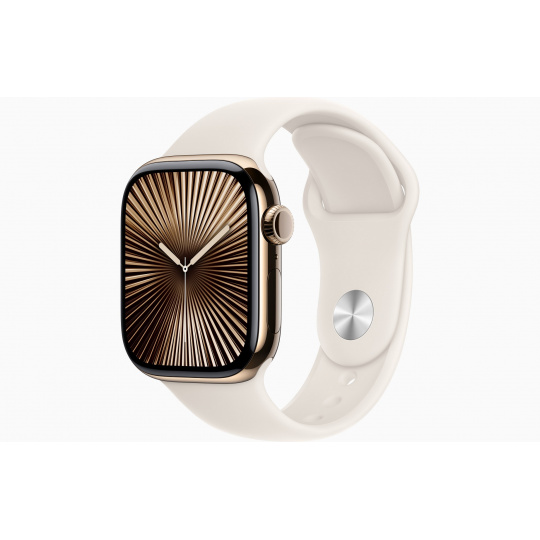 Apple Watch S10 Cell/42mm/Gold/Sport Band/Starlight/-M/L