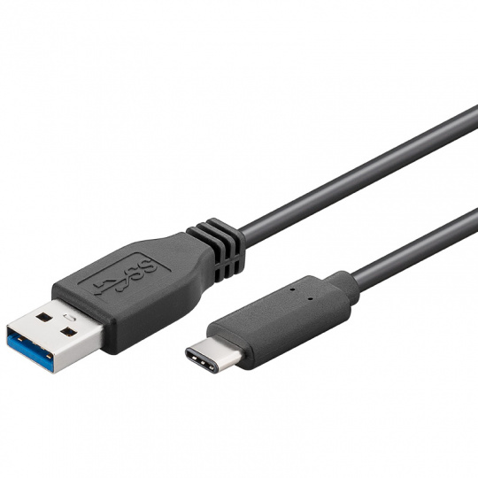 PremiumCord USB-C/male - USB 3.0 A/Male, černý,15cm