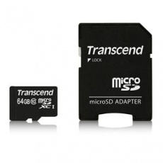 Transcend 64GB microSDXC (Class 10) paměťová karta (s adaptérem)