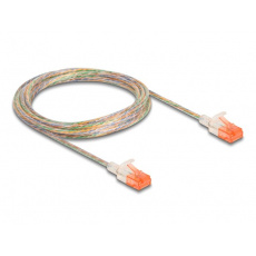 Delock Síťový kabel RJ45, Cat.6A, U/UTP, tenký, 3 m, transparentní