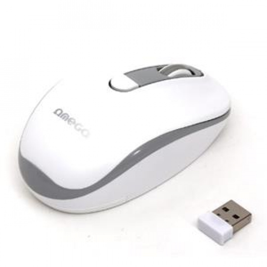 OMEGA MOUSE WIRELESS 1000/1200/1600 DPI WHITE-GREY