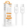 Datový kabel ALIGATOR POWER 100W, USB-C/USB-C 5A, 1,5m bílý