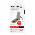 SWISSTEN SÍŤOVÝ ADAPTÉR SMART IC, CE 2x USB 3 A POWER BÍLÝ + DATOVÝ KABEL SWISSTEN USB / LIGHTNING MFi 1,2 M BÍLÝ