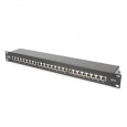 DIGITUS CAT 6A Patch Panel, stíněný, 1U, 24 portů, 8P8C, černy RAL 9005, 483 mm (19 ") / 482,6x44x109