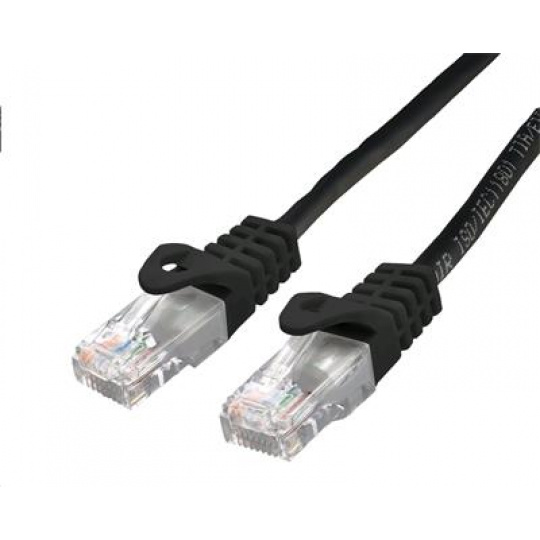 Kabel C-TECH patchcord Cat6, UTP, černý, 0,5m