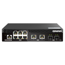 QNAP řízený PoE++ switch QSW-M2106PR-2S2T (6x 2,5GbE RJ45, 2x 10GbE RJ45, 2x 10GbE SFP+, malá šířka)