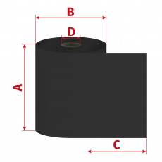 Páska 65mm x 100m TTR premium pryskyřice, D12/OUT/2x zářez/centr ke straně