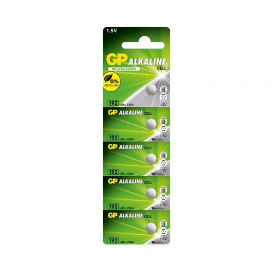 Baterie GP Alkaline Cell 192, (LR41A), knoflíková, 5ks