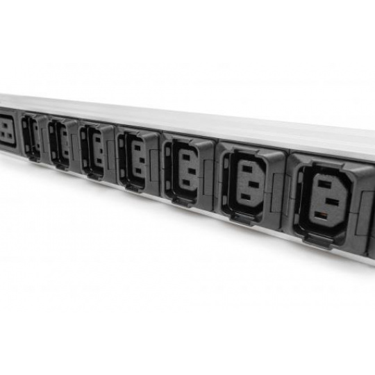 DIGITUS IT BASIC PDU, 3PH, 16A, 24 x C13, 3 x C19 Vertikální, 3m kabel, IEC309 3Ph-16A zástrčka