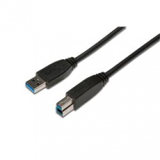 Digitus Připojovací kabel USB 3.0, typ A - B M / M, 1,8 m, kompatibilní s USB 3.0, bl