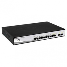 D-Link DGS-1210-10P L2/L3 Smart+ PoE switch, 8x GbE PoE+, 2x SFP, PoE 65W, fanless