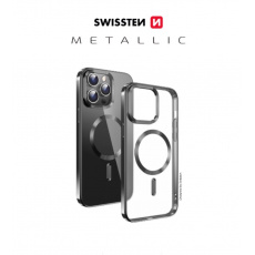 SWISSTEN POUZDRO CLEAR JELLY MagStick METALLIC PRO IPHONE 16 ČERNÉ