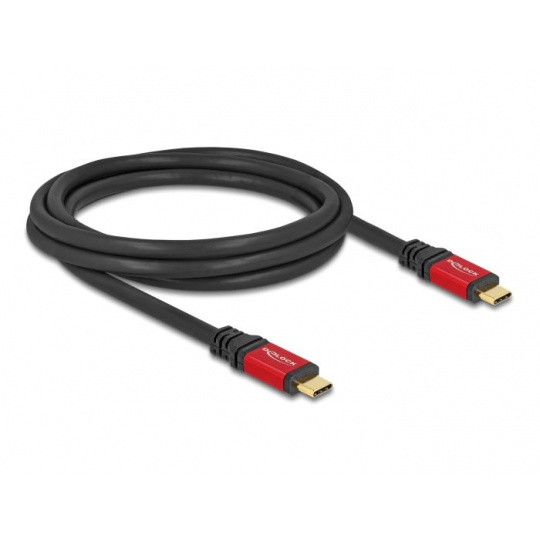 Delock USB 2.0 Cable USB Type-C™ male to male PD 3.1 240 W E-Marker 2 m red metall