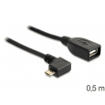 Delock Adapter USB micro-B samec pravoúhlý > USB 2.0-A samice OTG 50cm