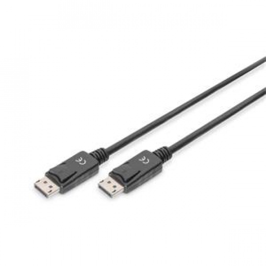 Digitus Připojovací kabel DisplayPort 1.2, DP M/M, 1,0 m, se západkou, Ultra HD 4K, bl