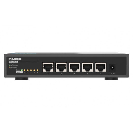 QNAP switch QSW-3205-5T (5x 10GbE port, pasiv. chlazení, podpora 100M/ 1G/ 2,5G / 5G a 10G)