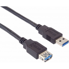 Kabel USB 3.0 A-A 0,5 m A(M)- A(F) prodlužovací, černý