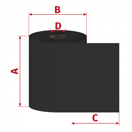 Páska 66mm x 92m TTR premium pryskyřice, D12/OUT/2x zářez/centr na střed