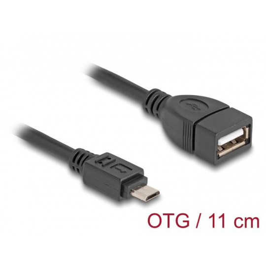 Delock Kabel USB 2.0 OTG Typ Micro-B samec na Typ-A samice 11 cm