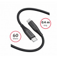 SWISSTEN DATOVÝ KABEL SOFT SILICONE USB-C / USB-C 0,4 M ČERNÝ