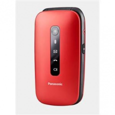 Panasonic KX-TU550EXR mobilní telefon pro seniory - barevný displej 2,8", fotoaparát, handsfree, microSD, véčko, červený