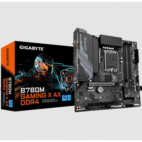 GIGABYTE MB Sc LGA1700 B760M GAMING X AX DDR4, 4xDDR4, 1xDP, 1xHDMI, WI-FI, mATX