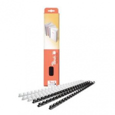 PEACH vazací hřbet plastový Binding Combs 21 Rg A4, 8mm, červený, 100ks