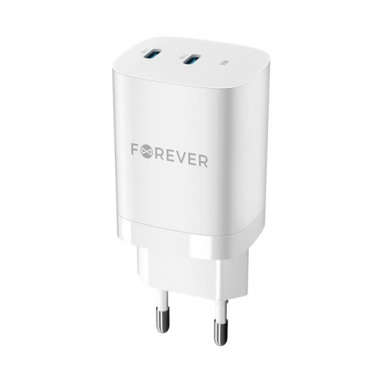 Rychlonabíječka do sítě Forever TC-05-35CC GaN PD 2x USB-C 35W bílá