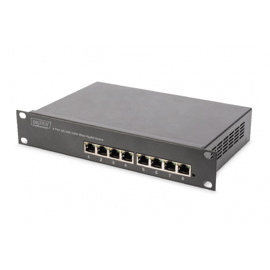 DIGITUS Gigabit Ethernet Switch 8-port, 10 palců, nemanagovaný