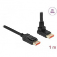 Delock DisplayPort kabel samec přímý na samec 90° pravoúhlý nahoru 8K 60 Hz 1 m