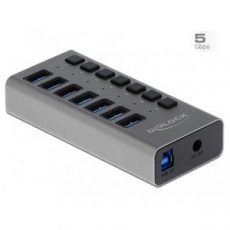 Delock Externí SuperSpeed USB Hub se 7 porty + vypínač