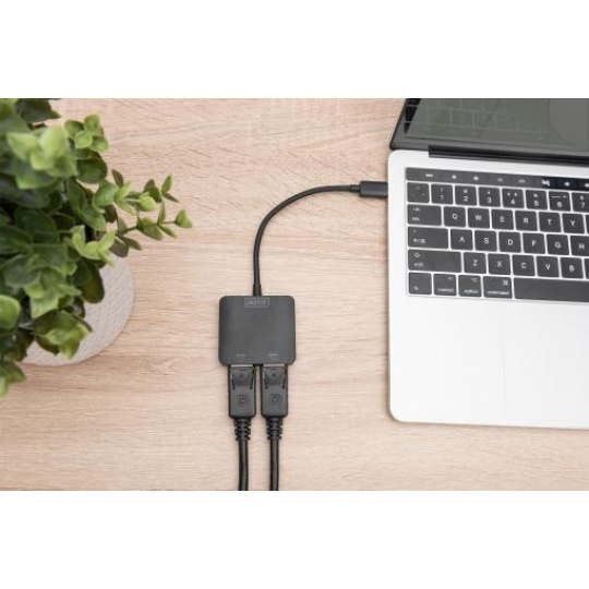 DIGITUS USB-C - 2x DP MST Video Hub DP 1.4, 4K/60Hz