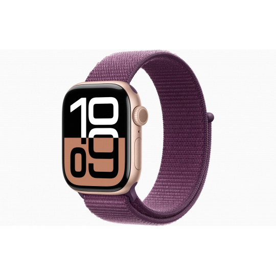 Apple Watch S10/42mm/Rose Gold/Sport Band/Plum