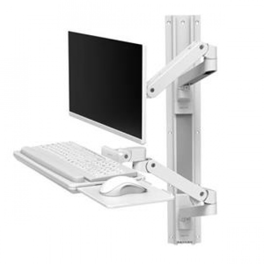 ERGOTRON LX Pro Wall Mount System, nástěnný systém ramen, monitor, klávesnice,myš, bílá