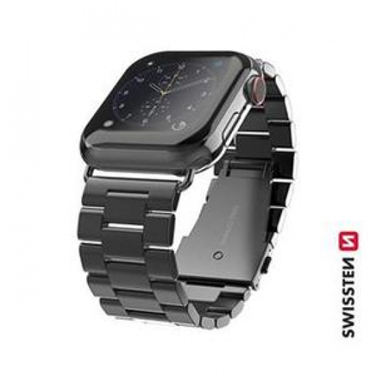 SWISSTEN REMÍNEK PRO APPLE WATCH KOVOVÝ 38-40 mm CERNÝ