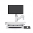 ERGOTRON StyleView® Sit-Stand Combo Arm s prac. plochou,nástěnný držák do lišty LCD, klávesnice+ myš,sklopný,bílý