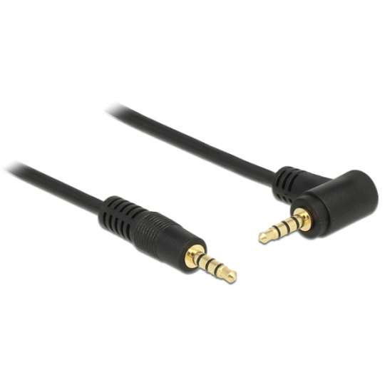 Delock kabel Stereo Jack 3.5 mm 4 pin samec > samec úhlový 2 m černý