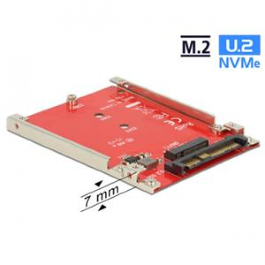 Delock 2.5” Převodník U.2 SFF-8639 > M.2 NVMe Key M - 7 mm