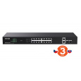 Tenda TEG1120P-16-250W PoE+ Gigabit switch 16x 1Gb/s PoE+ 802.3af/at + 2x SFP + 2x RJ45, 230W, Rack