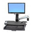 ERGOTRON StyleView® Sit-Stand Combo Arm s prac. plochou,nástěnný držák do lišty LCD, klávesnice+ myš,sklopný,černý