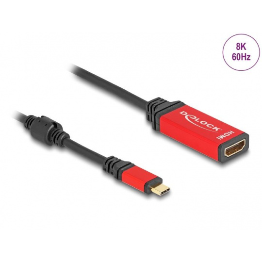 Delock Adaptér USB Type-C™ na HDMI (DP Alt Mód) 8K 60 Hz s funkcí HDR červená