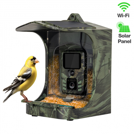 EVOLVEO StrongVision BirdFeeder - Chytré krmítko pro ptáky s kamerou a solárním panelem